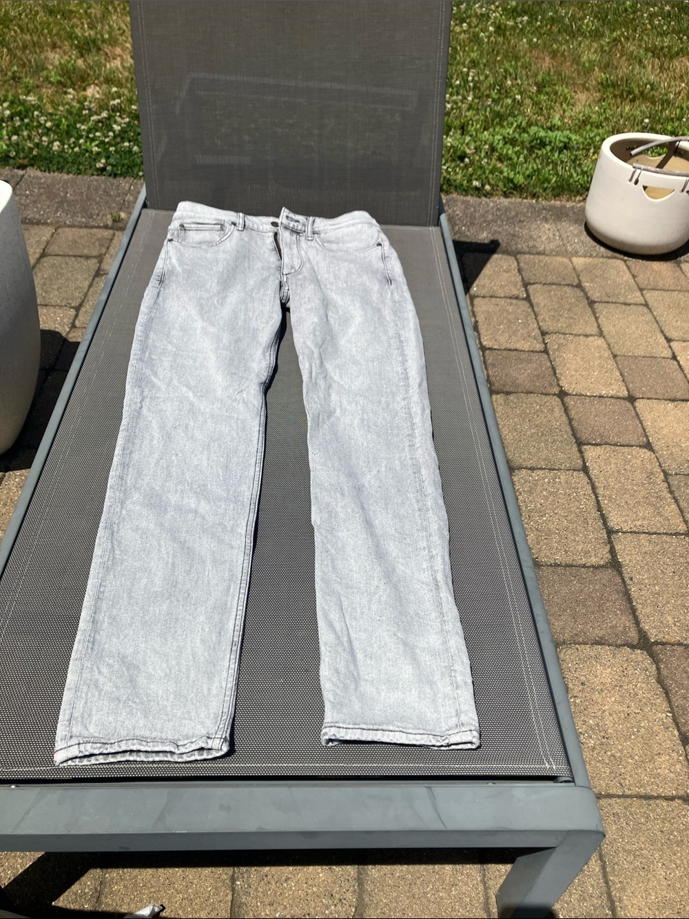rag & bone Washed Light Gray Straight Leg Jeans